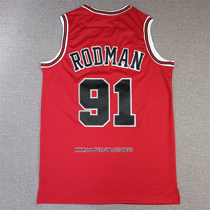 Dennis Rodman NO 91 Camiseta Chicago Bulls Mitchell & Ness 1997-98 NBA Finals Rojo